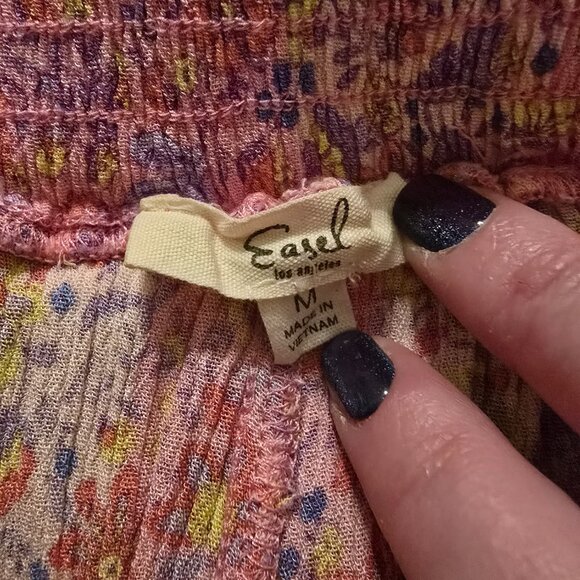 Easel pink flower shirt and pant set - Picture 3 of 8